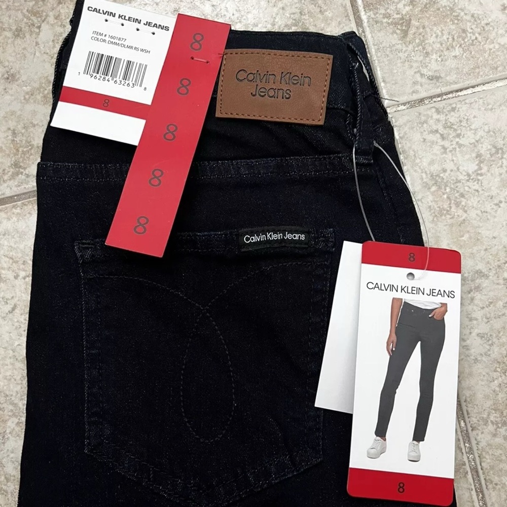 Calvin Klein Jeans Ladies High Rise Jeans Dark Blue Size 8